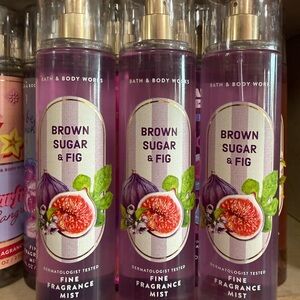 3 Bath & Body Works Brown Sugar & Fig Fine Fragrance Mist - Purple Bottle